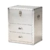 Baxton Studio Serge Silver Metal 2-Drawer Accent Storage Chest