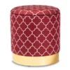 Baxton Studio Serra Red Velvet Upholstered Gold Finished Metal Storage Ottoman