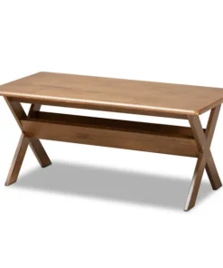 Baxton Studio Sarai Transitional Walnut Brown Finished Rectangular Wood Coffee Table