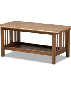 Baxton Studio Rylie Walnut Brown Finished Rectangular Wood Coffee Table
