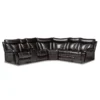 Baxton Studio Lewis Brown Faux Leather Upholstered 6-Piece Reclining Sectional Sofa