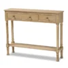 Baxton Studio Calvin Oak Brown Finished Wood 3-Drawer Entryway Console Table