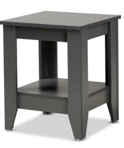 Baxton Studio Audra Modern and Contemporary Grey Finished Wood Living Room End Table