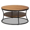 Baxton Studio Albany Walnut Wood and Black Finished Metal 1-Shelf Coffee Table