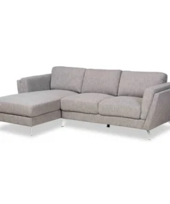 Baxton Studio Mirian Modern and Contemporary Grey Fabric Sectional Sofa with Left Facing Chaise