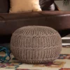 Baxton Studio Palmas ModernBohemian Taupe Handwoven Pet Yarn Pouf Ottoman