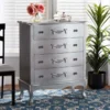 Baxton Studio Callen Traditional Silver Finished Wood 4-Drawer Storage Cabinet