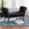 Baxton Studio Hanayo Contemporary Glam and Luxe Black Velvet Upholstered Black Finished Wood Bench