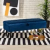 Baxton Studio Caine ModernNavy Blue Velvet Upholstered and Dark Brown Finished Wood Storage Bench