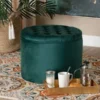 Baxton Studio Livana Contemporary Glam and Luxe Green Velvet Upholstered Storage Ottoman