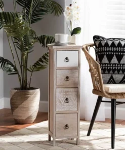 Baxton Studio Seanna Modern & Contemporary Multi-Colored Wood 4-Drawer Storage Unit