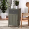 Baxton Studio Barend Mid-Century Two-Tone Grey and Charcoal Finished Wood 1-Drawer Storage Cabinet