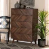 Baxton Studio Hartman Mid-Century Walnut Brown Finished Wood 5-Drawer Storage Chest