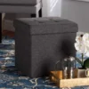 Baxton Studio Palmer ModernDark Grey Fabric Upholstered Wood Storage Ottoman