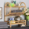 Baxton Studio Liora Modern Bohemian Natural Brown Finished Rattan 2-Tier Display Shelf