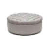 Baxton Studio Iglehart Beige Linen Modern Tufted Ottoman