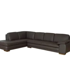 Baxton Studio Diana Dark Brown Sofa/Chaise Sectional Reverse