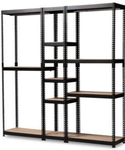 Baxton Studio Gavin Black Metal 10-Shelf Closet Storage Racking Organizer