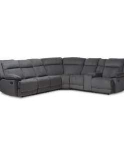 Baxton Studio Sabella Dark Grey and Light Grey 7-Piece Reclining Sectional