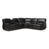 Baxton Studio Amaris Black 5-Piece Power Reclining Sectional Sofa with USB Ports