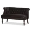 Baxton Studio Flax Black Velvet Upholstered 2-seater Loveseat
