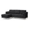 Baxton Studio Mireille Modern Dark Grey Upholstered Sectional Sofa