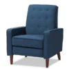 Baxton Studio Mathias Mid-century Modern Blue Upholstered Lounge Chair