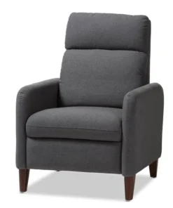 Baxton Studio Casanova Mid-century Modern Grey Upholstered Lounge Chair