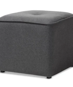Baxton Studio Corinne Modern Dark Grey Upholstered Ottoman