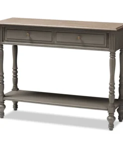 Baxton Studio Noemie Country Cottage Farmhouse Brown Finished 2-Drawer Console Table