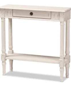 Baxton Studio Ariella Country Cottage Farmhouse Whitewashed 1-Drawer Console Table
