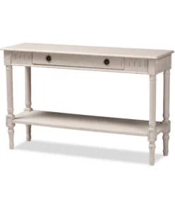 Baxton Studio Ariella Country Cottage Farmhouse Whitewashed 1-Drawer Console Table