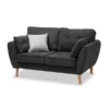 Baxton Studio Miranda Mid-Century Modern Dark Grey Upholstered Loveseat