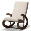 Baxton Studio Kaira Light Beige Upholstered and Walnut-Finished Wood Rocking Chair