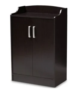 Baxton Studio Verdell Modern Wenge Brown Finished Shoe Cabinet