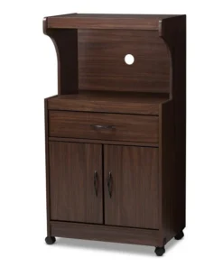 Baxton Studio Tannis Modern Dark Walnut Finished Kitchen Cabinet