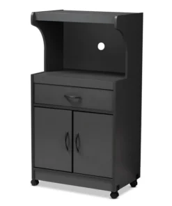 Baxton Studio Tannis Modern Dark Grey Finished Kitchen Cabinet