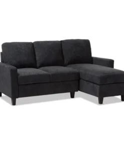 Baxton Studio Greyson Modern Dark Grey Upholstered Reversible Sectional Sofa
