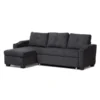 Baxton Studio Lianna Modern Dark Grey Upholstered Sectional Sofa