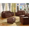 Baxton Studio Redding Cognac Brown Leather Modern Sofa Set