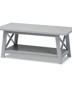 Baxton Studio Germain Light Grey Finished Wood Coffee Table