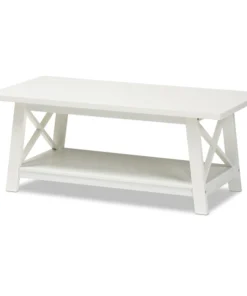 Baxton Studio Germain White Finished Wood Coffee Table
