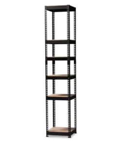Baxton Studio Gavin Black Metal 5-Shelf Closet Storage Racking Organizer