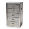 Baxton Studio Davet Silver Metal 5-Drawer Accent Chest