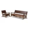 Baxton Studio Rovelyn Brown Upholstered Walnut Finished Wood 2-Piece Living Room Set