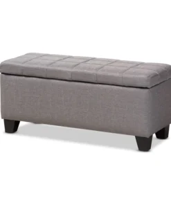 Baxton Studio Fera Gray Upholstered Storage Ottoman