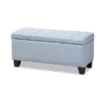Baxton Studio Fera Light Blue Upholstered Storage Ottoman