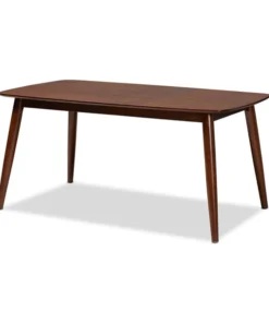 Baxton Studio Edna Mid-Century Walnut Finished Wood Dining Table