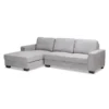 Baxton Studio Nevin Light Grey Upholstered Sectional Sofa with Left Facing Chaise