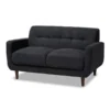 Baxton Studio Allister Mid-Century Dark Grey Upholstered Loveseat